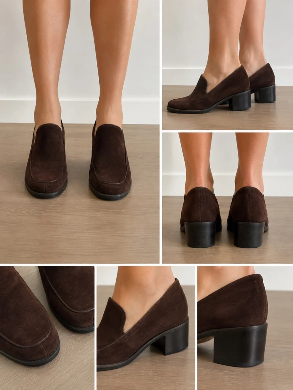 Enzo Angiolini Brown Suede Loafers – Classic Block Heel